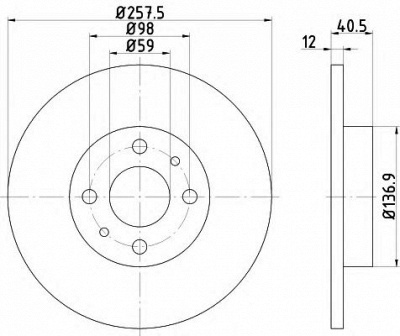 HELLA PAGID 8dd355101621 -  Тормозной диск